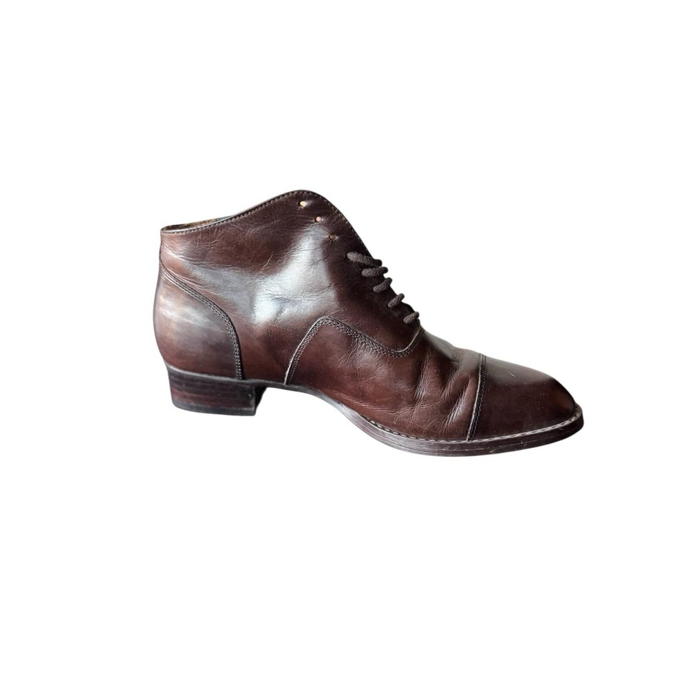 Nine West Brown Boots leather Cap Toe Lace Up Ankle Women's Dress Boot Size 5.5M - Picture 6 of 11